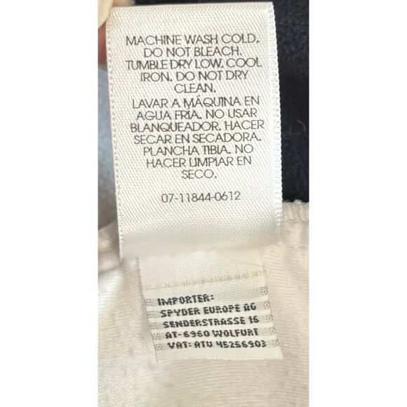 Spyder Sweater Womens Sz 12 Black White Core Sweater 1/4 Zip Jacket Embroidered - Picture 6 of 8